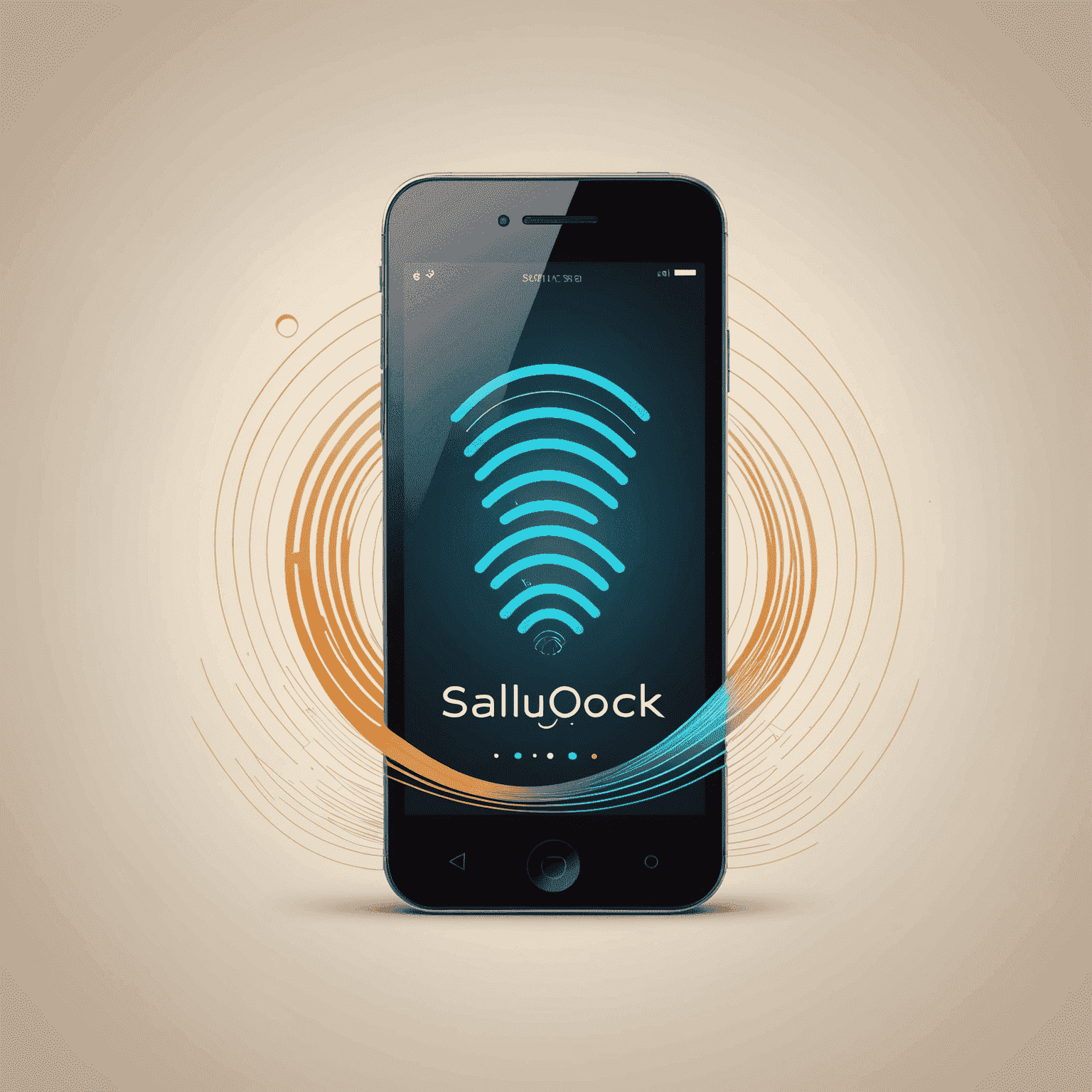 SaliKnock logo - A stylized mobile phone with signal waves