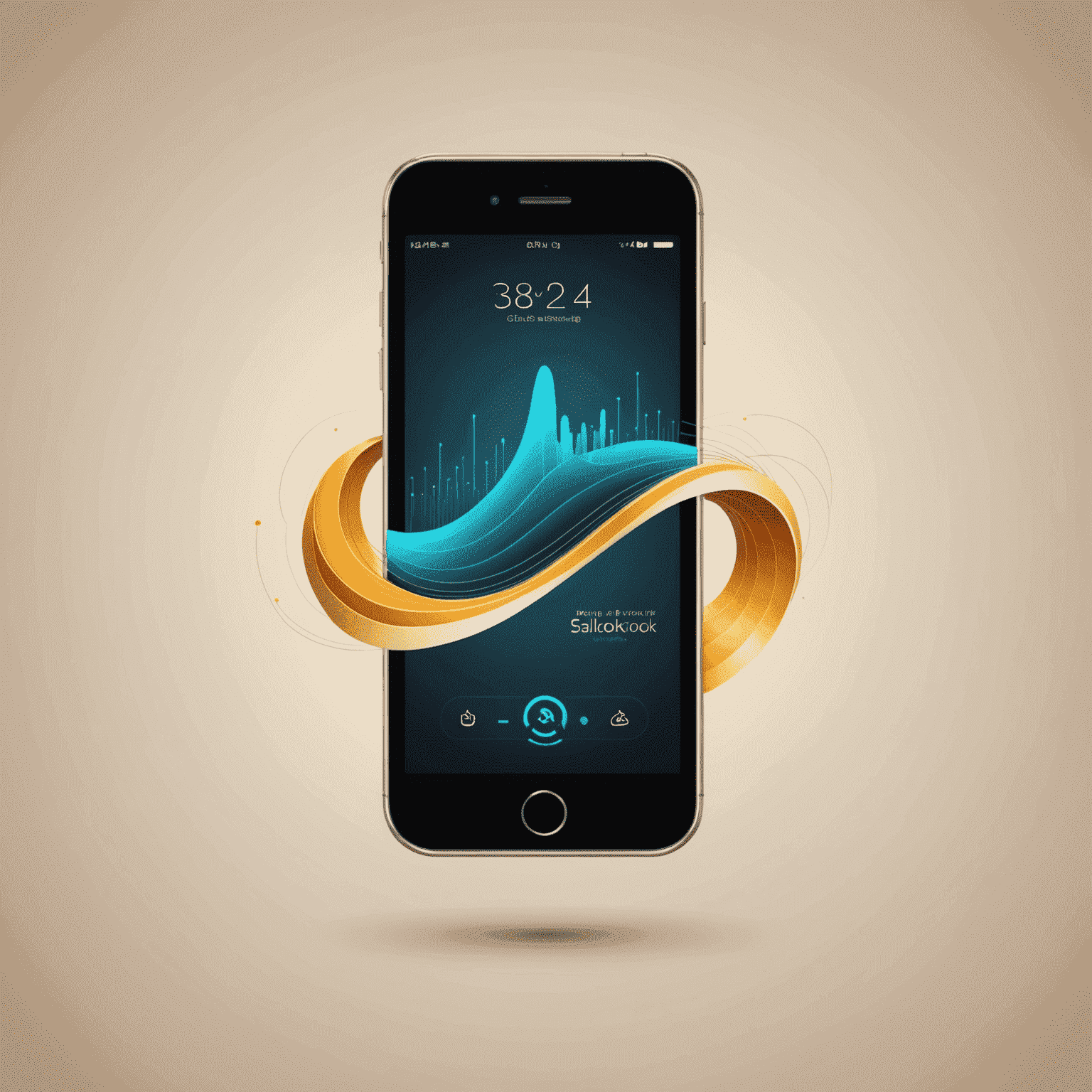 SaliKnock logo - A stylized mobile phone with signal waves