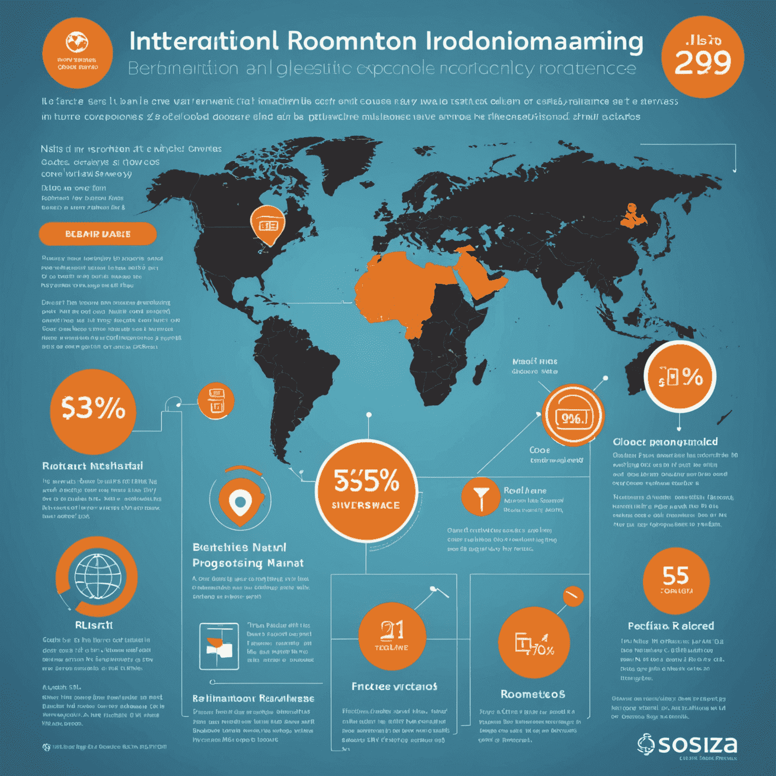 Infographic showing benefits of international roaming including cost savings, convenience, and global coverage